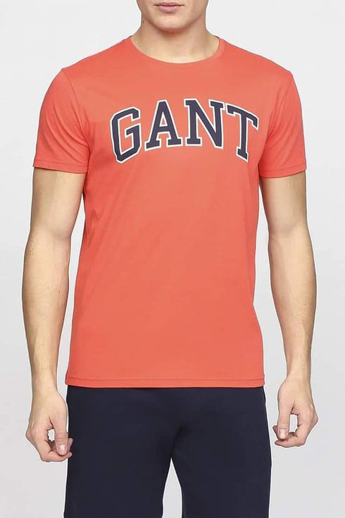 Gant tshirt logo basic חולצת גאנט בצבע כתום קלאסי ומיוחד